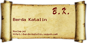 Berda Katalin névjegykártya